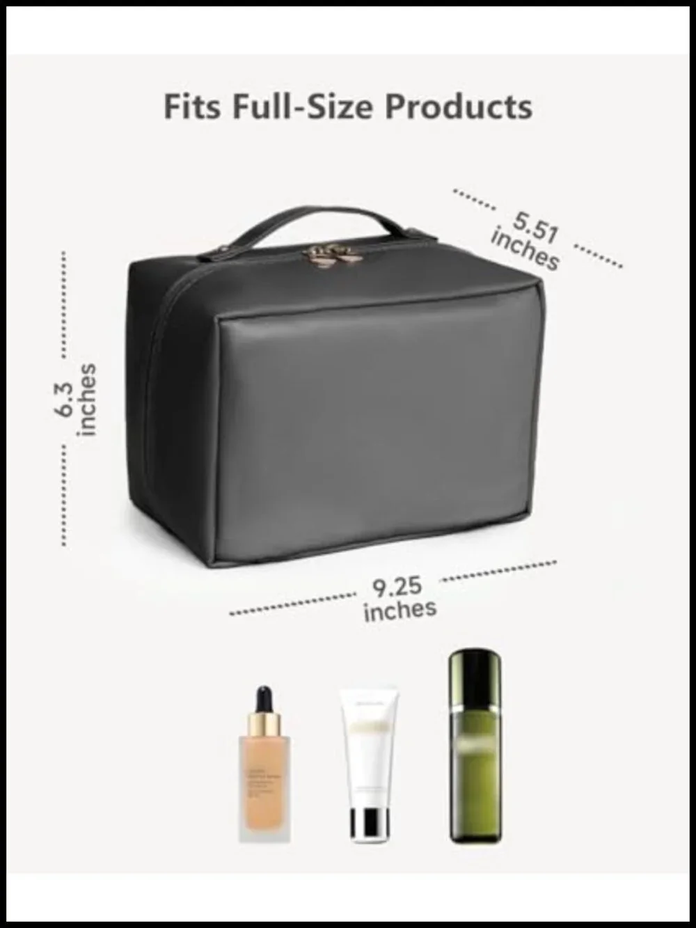 Large Capacity Travel Makeup Bag 180 Flat Open Waterproof PU Leather Cosmetic